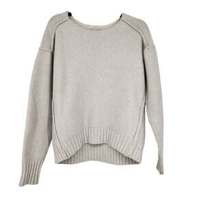 Free People We The Free Light Gray Eastwood Chunky Knit Tunic Sweater Size S